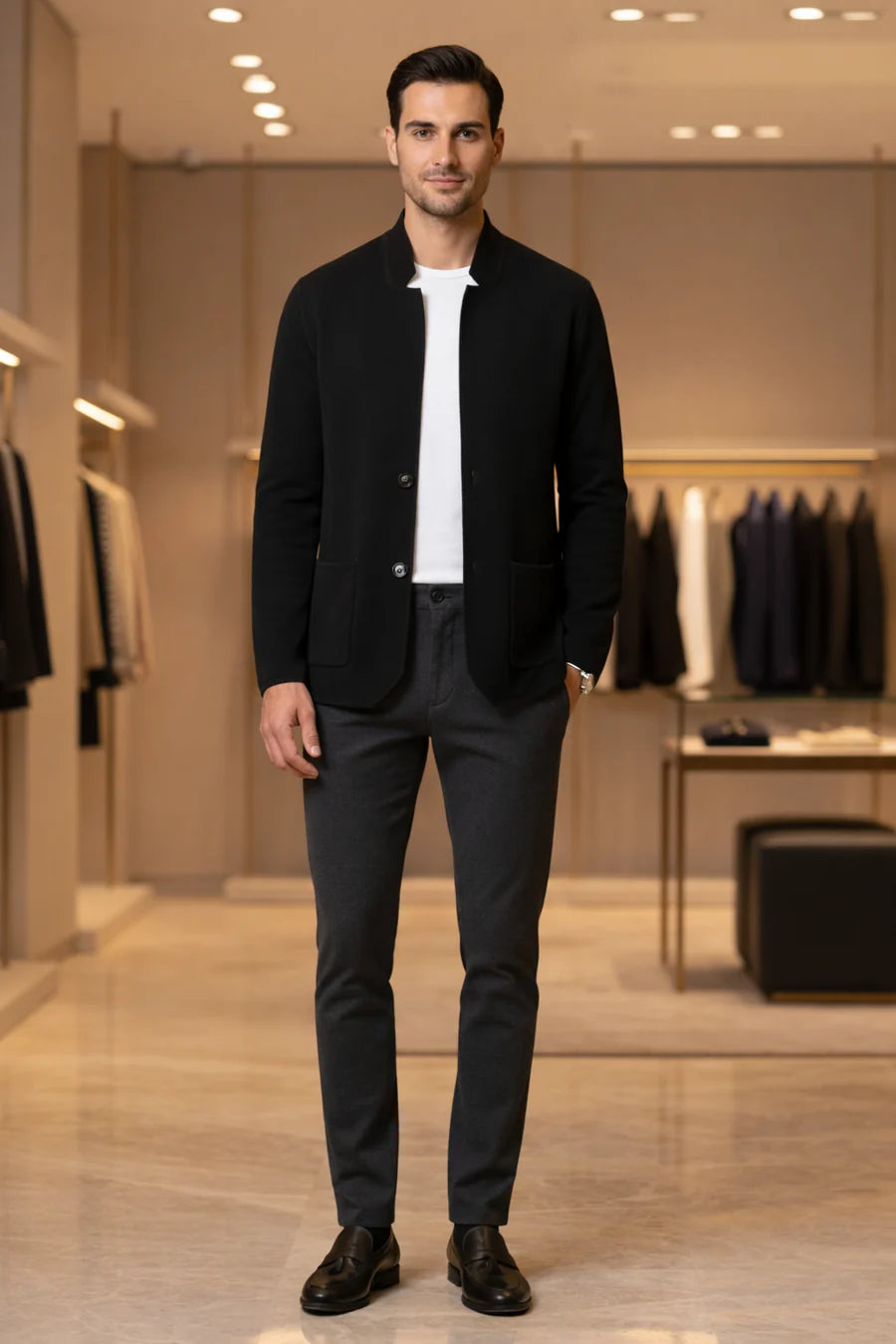 Cardigan Slim Fit Colletto Coreano