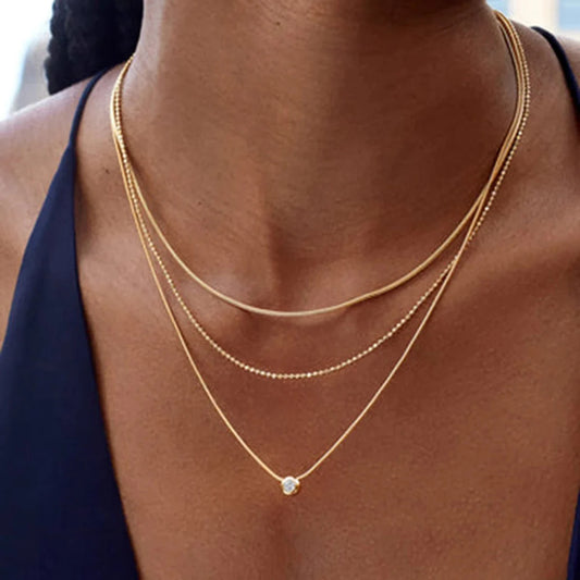 Collana Layering Y Placcata 18K Donna